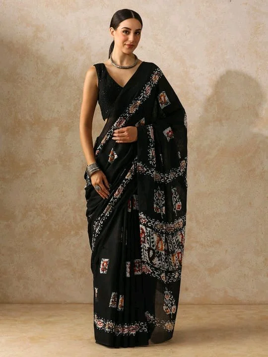 New updateBagru Block Print Cotton mulmul Sarees With Running Blouse Fabric:- Pure Mulmul (9280)Saree:-5.5m+ Blouse:- 1mPrice:- 700 thumbnail 3