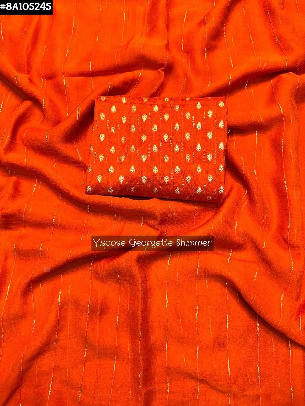 Viscose Georgette Shimmer Fabric with Striped Design 2