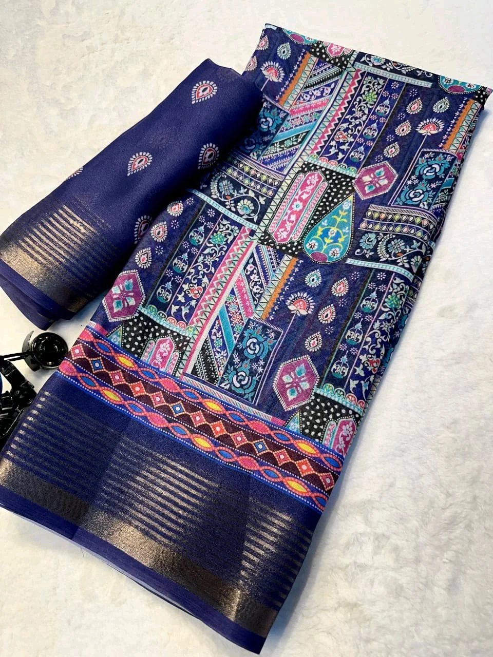 Vibrant Multi-Print Designer Sarees 10