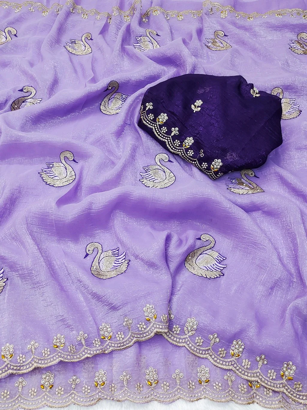 CRUNCHY CIFFON SAREES thumbnail 8
