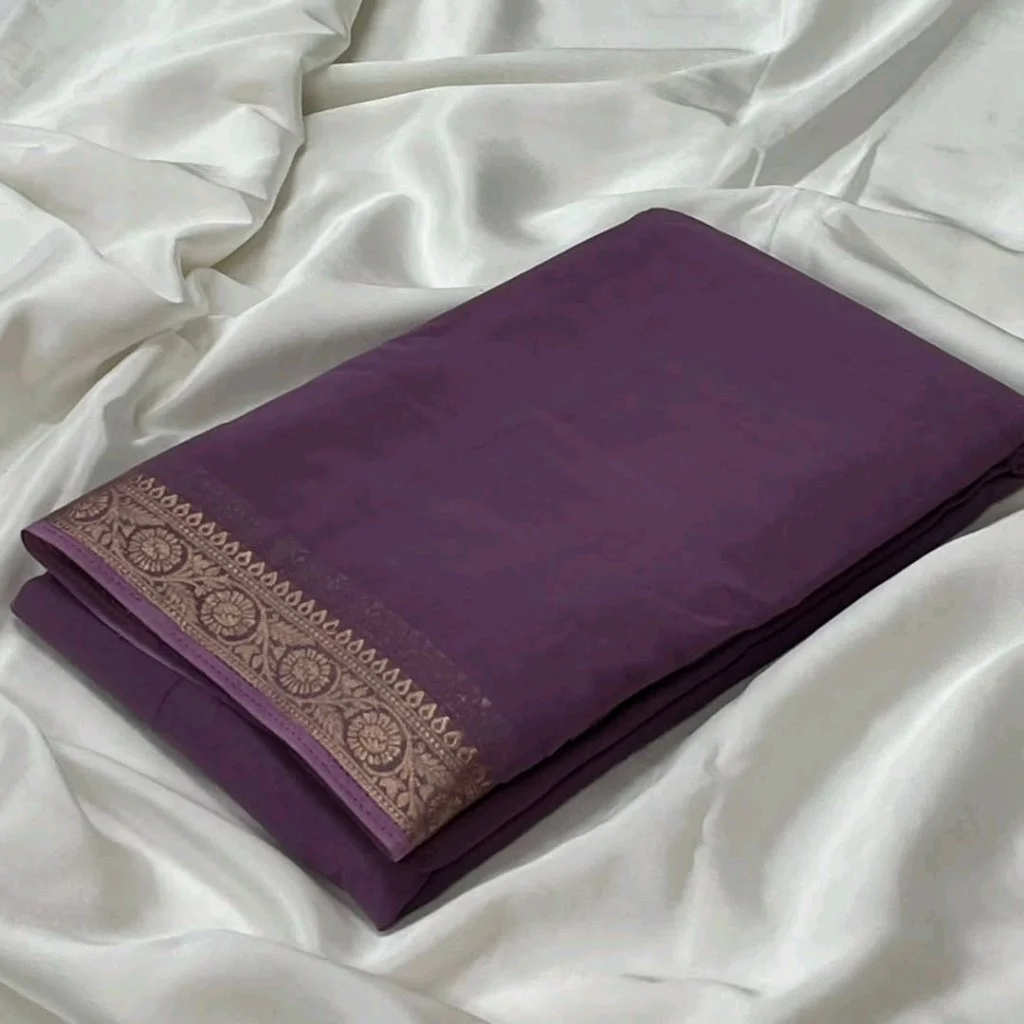 Semi Mysore Crepe Saree 9