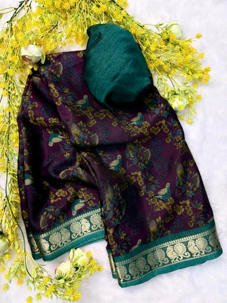 Soft Black Dola Silk Saree with Maroon Zari Border 3