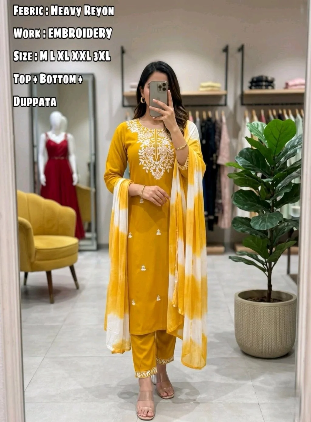 Designer Embroidered Kurta Set with Dupatta thumbnail 7