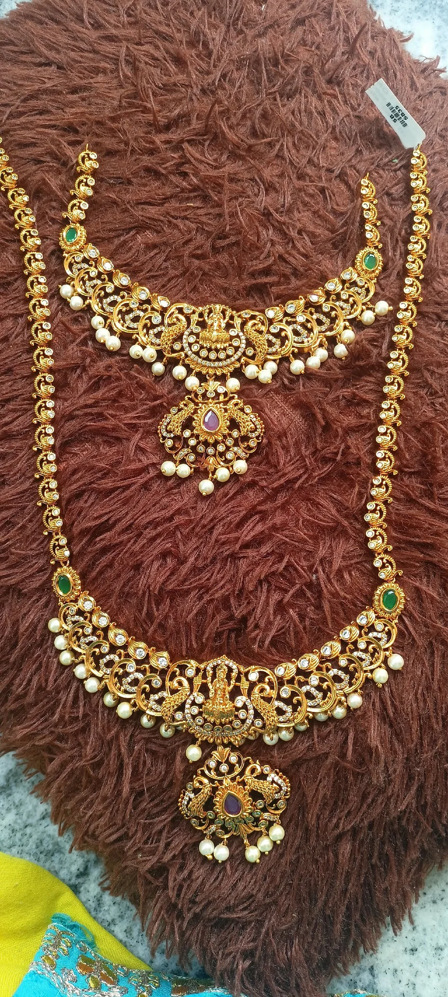 long and short haram #Bridaljewellery #comboset #onegramgoldjewellry 1