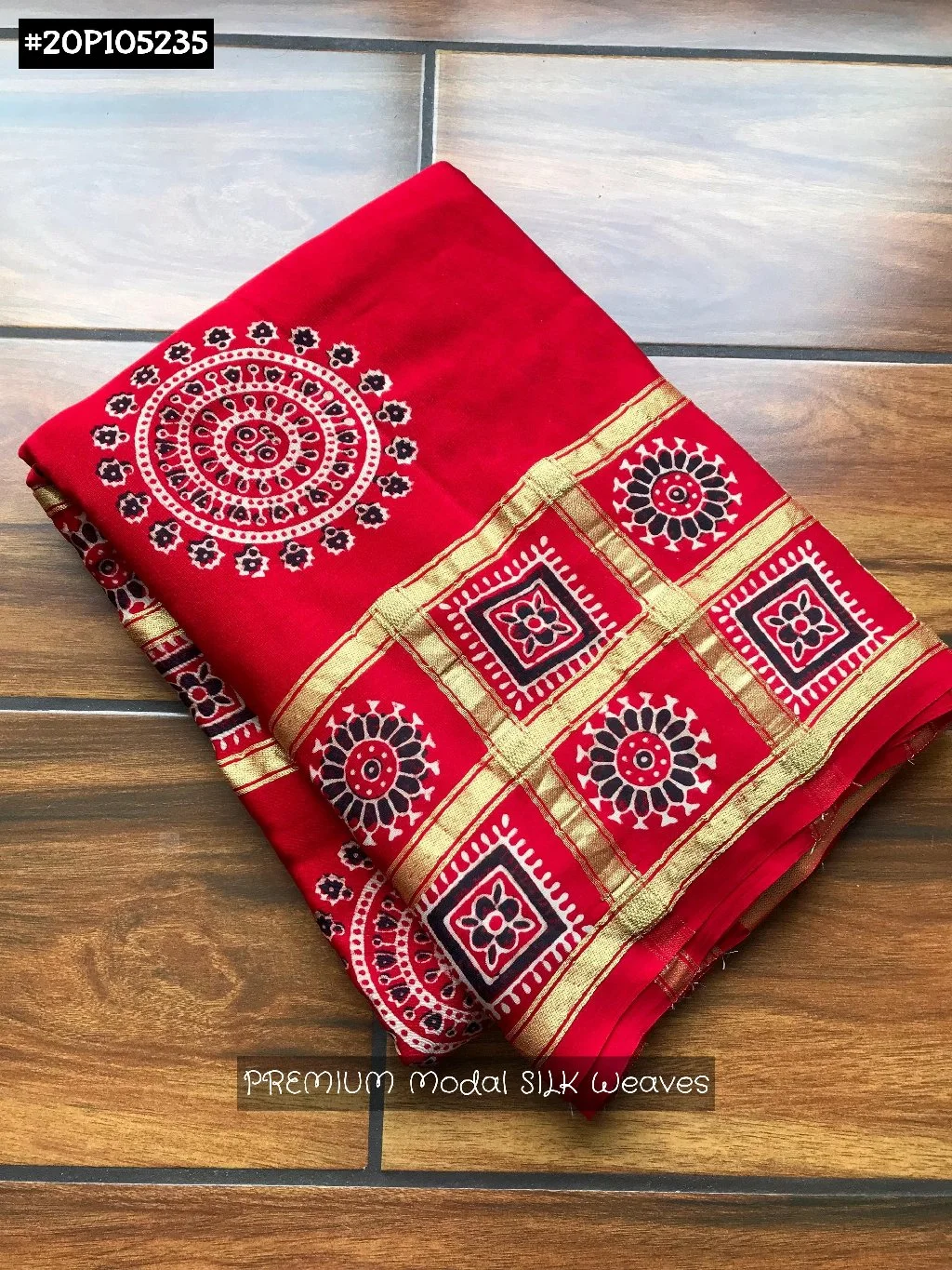 Mustard Premium Modal Silk Saree with Woven Pattern Border 3