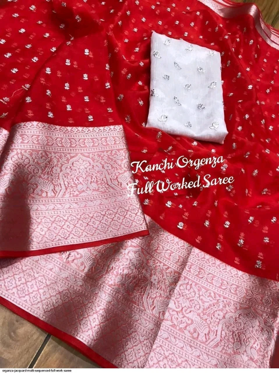 Kanchi Organza Full Worked Saree thumbnail 10