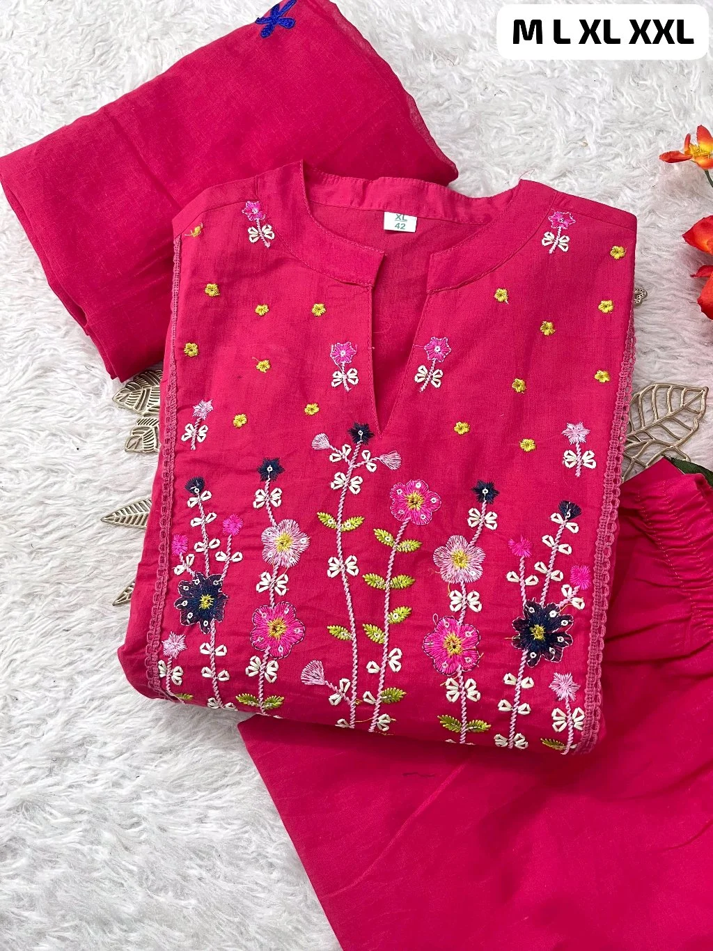 Embroidered Cotton Kurta Set thumbnail 2