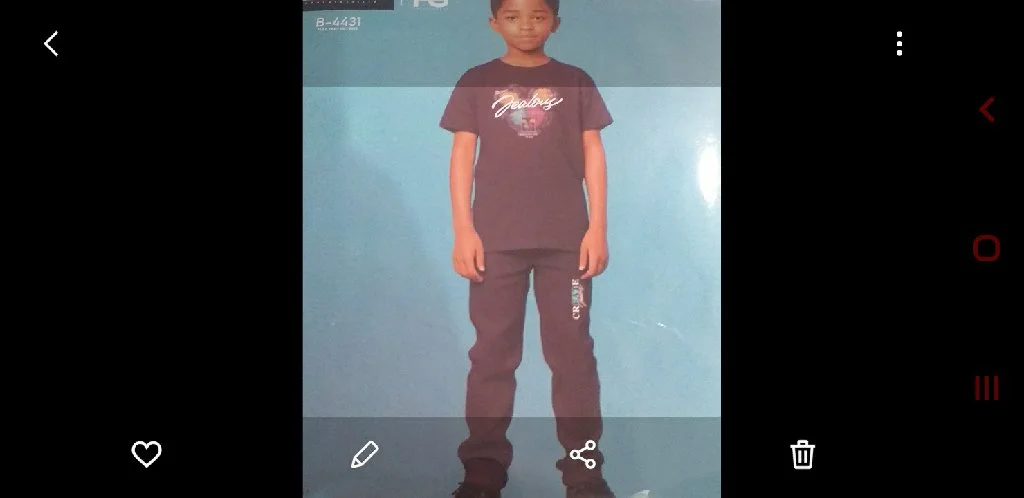 7-8 years Boys Navy blue color Print T-shirt and Crazy Track Pant Set