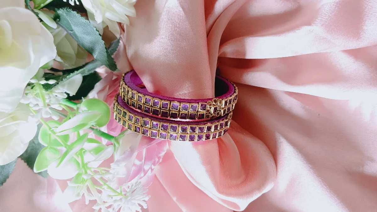 Royal Purple Silk Thread Bangles (Handmade) thumbnail 2