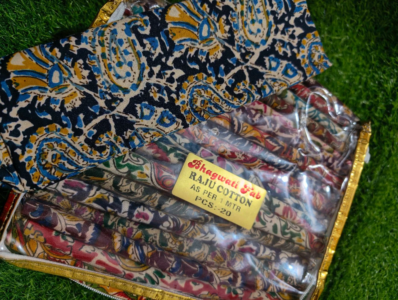 Bhagwati Fab Raju Cotton Printed Fabric Assorted Designs 1 Meter Blouse 1