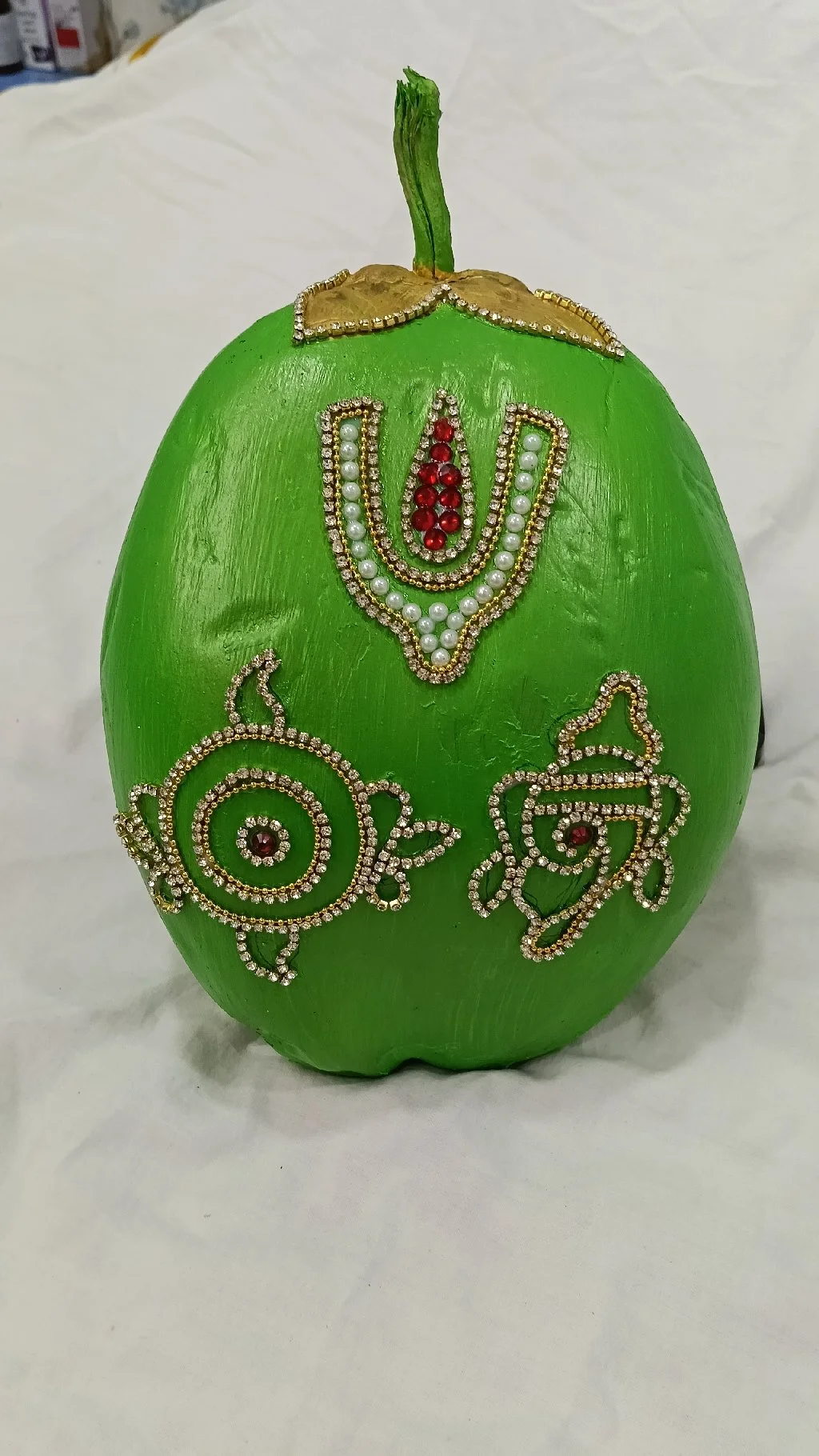 Decorated Green Coconut with Vaishnava Tilak