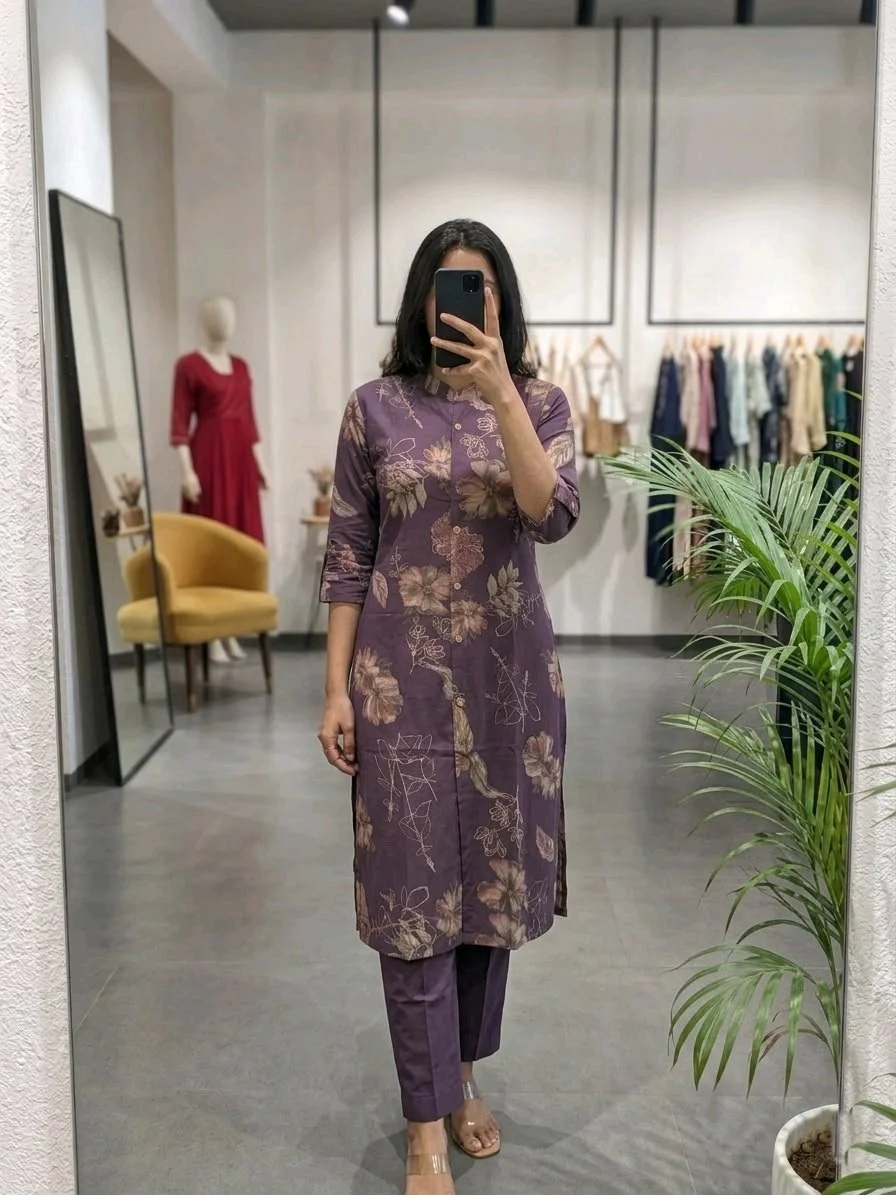 Floral Print Kurta Set with Pants thumbnail 1