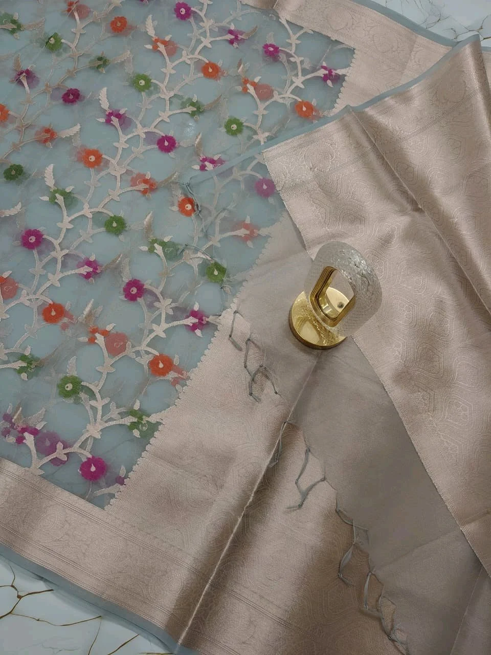 Kora Organza Silk Saree thumbnail 5