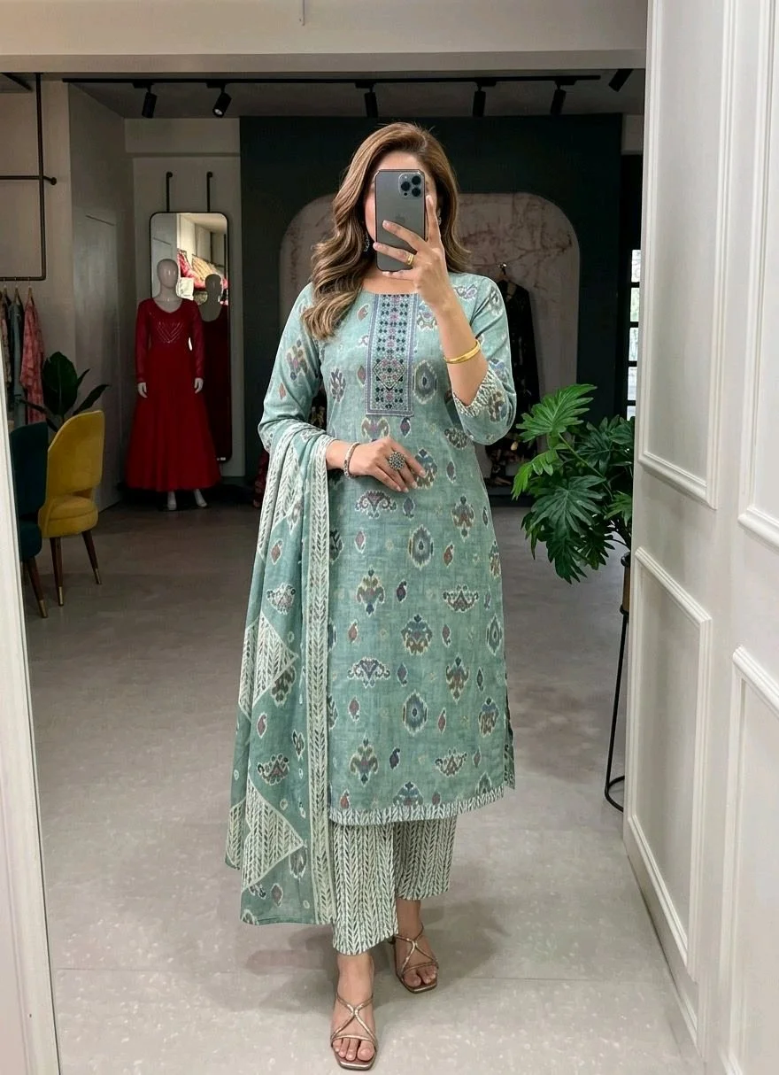 3-piece Suit Set with Dupatta thumbnail 4