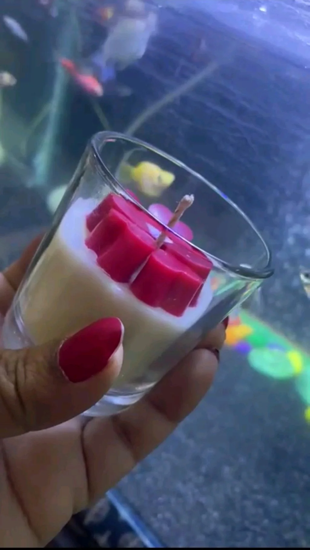 Red Heart Scented Candle in Glass 2