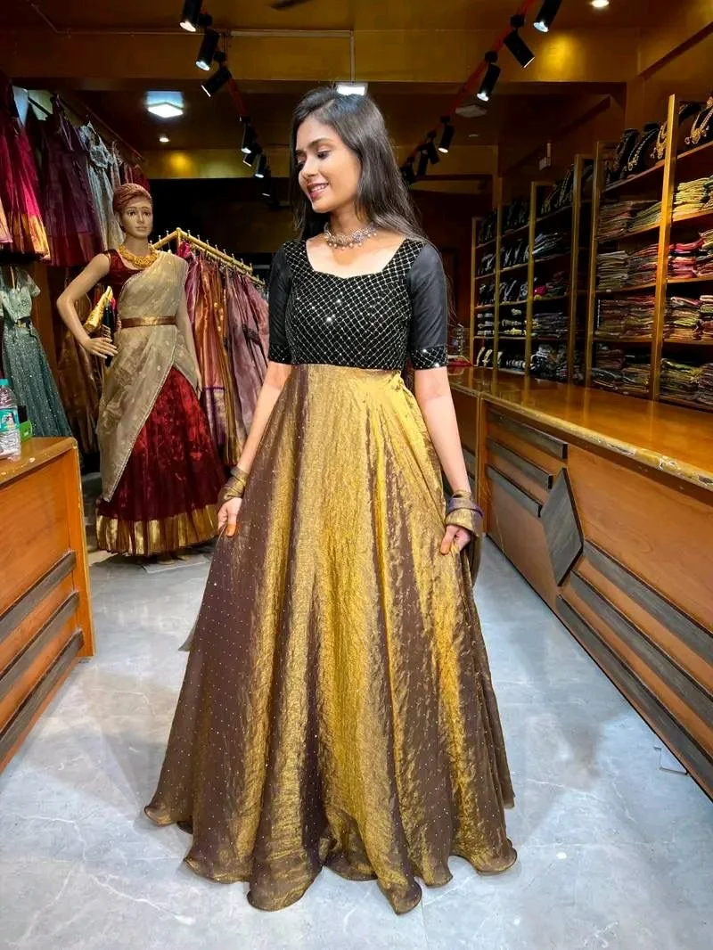Space Silk Anarkali Dress 7