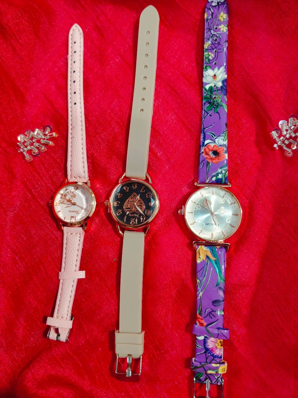 Ladies Purple Floral Strap Watch - Variant 2