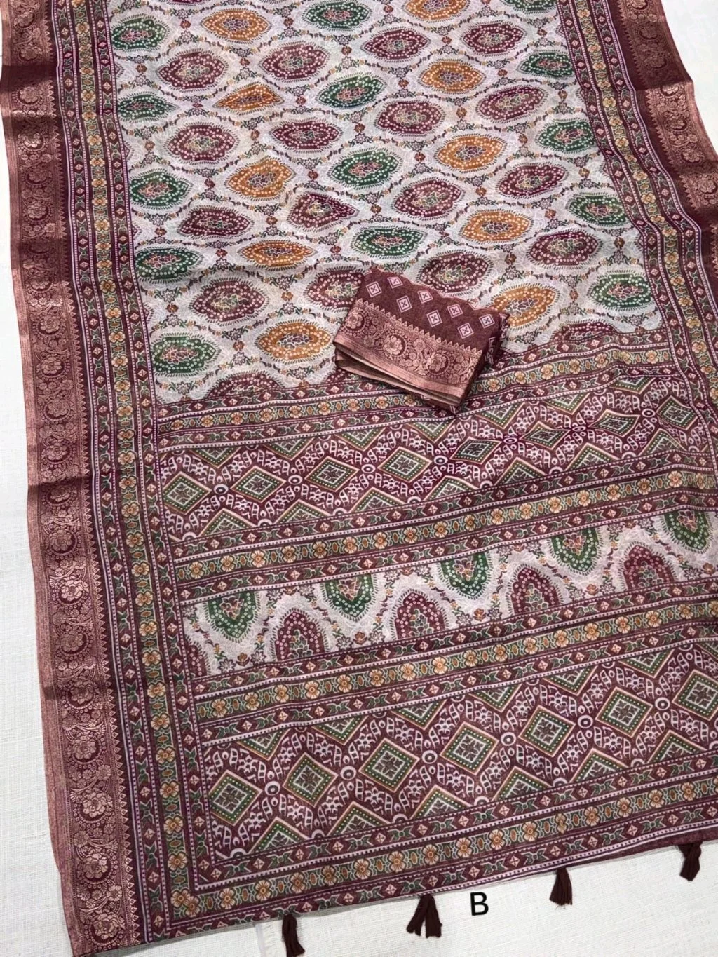 Ajrakh Print Sarees thumbnail 2