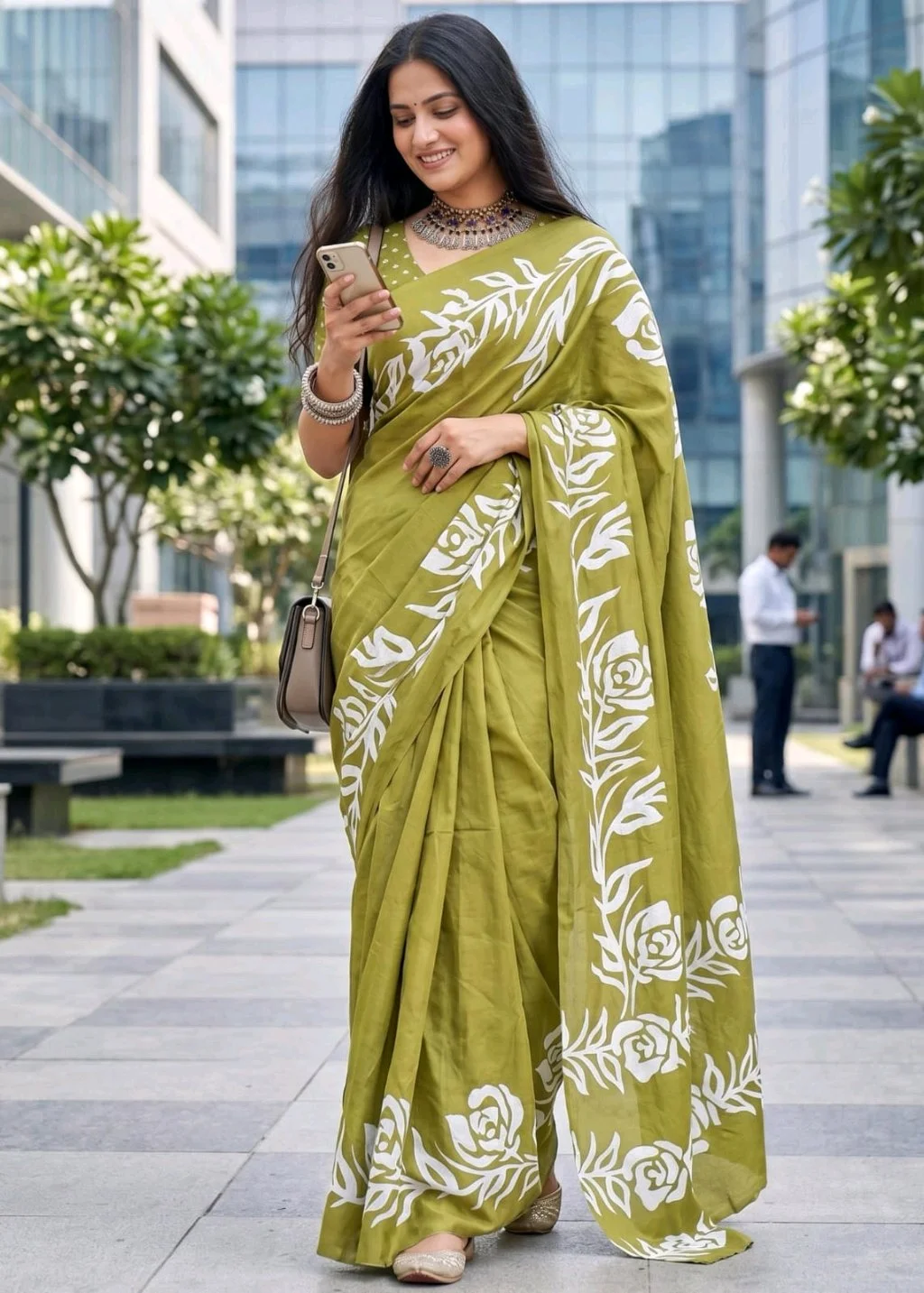 Floral Printed Mul Mul Cotton Sarees thumbnail 4