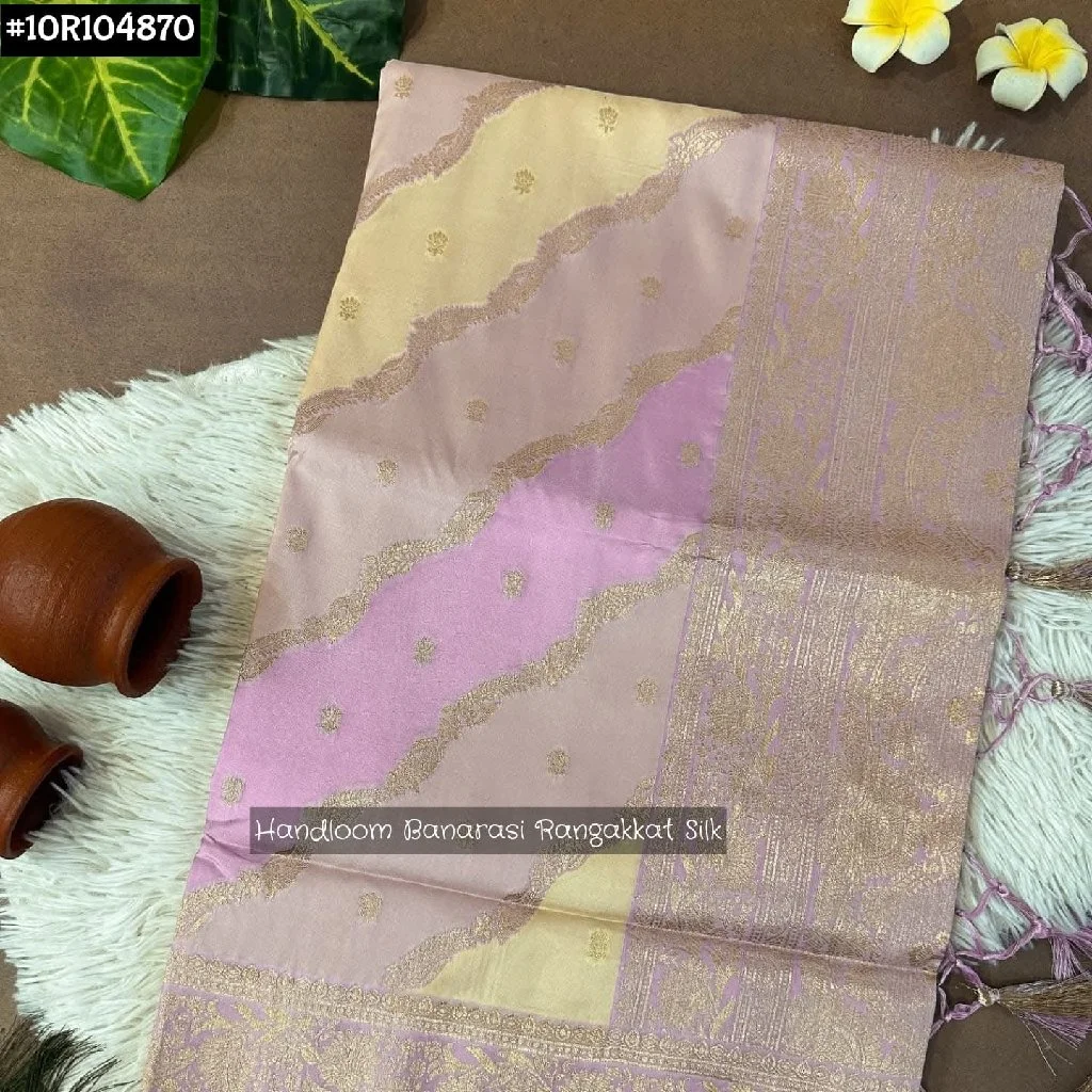 Pastel Handloom Banarasi Rangakkat Silk Fabric 4