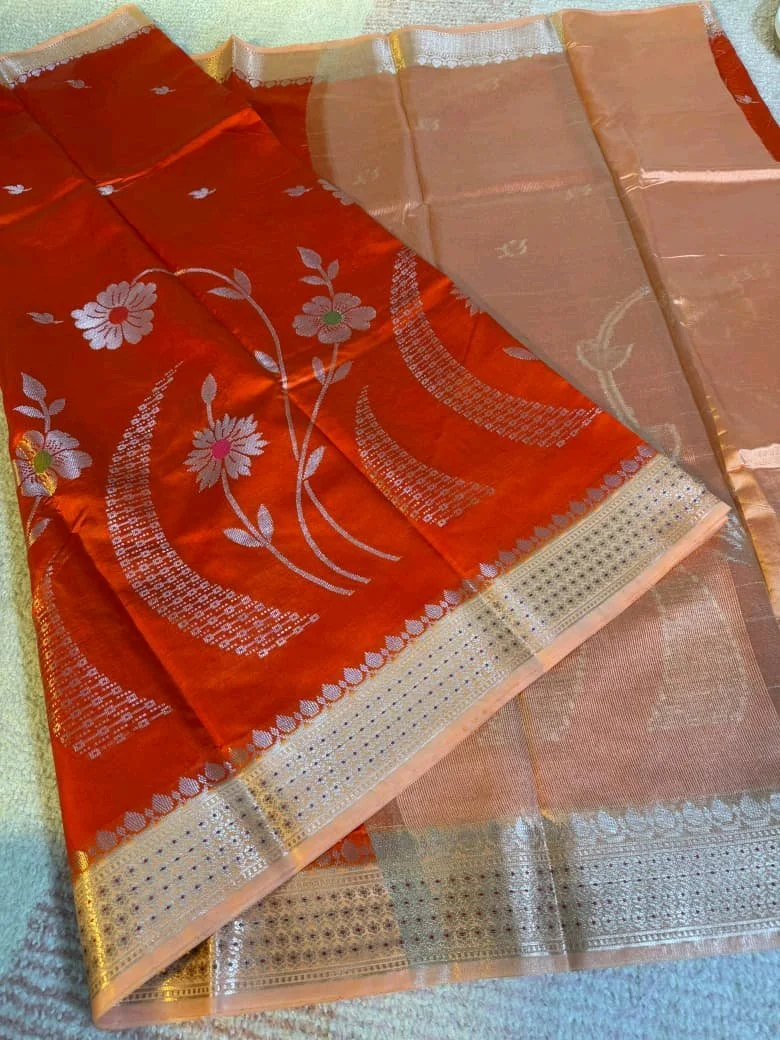 Katan Raw Mango Banarasi Sarees thumbnail 2