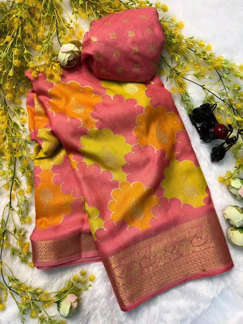 Marsh Mellow Sarees With Blouse Piece 2