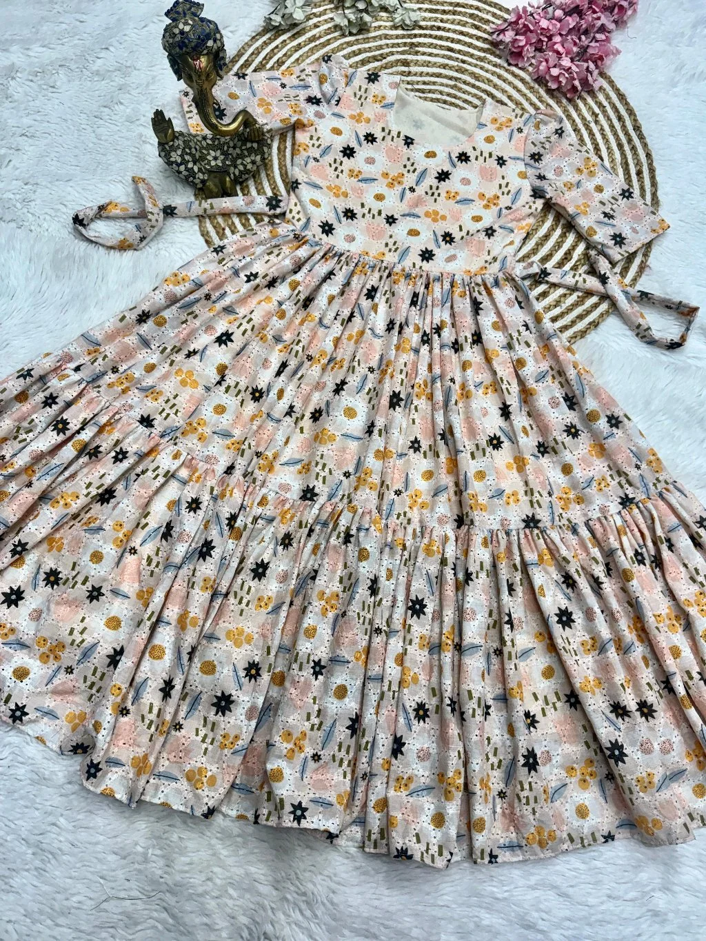 Floral Tiered Maxi Dress with Puff Sleeves 4