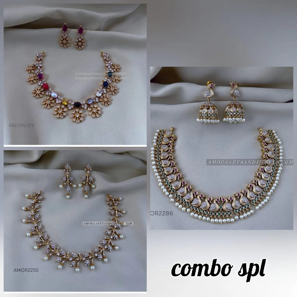 Multicolor Stone Floral Necklace Set