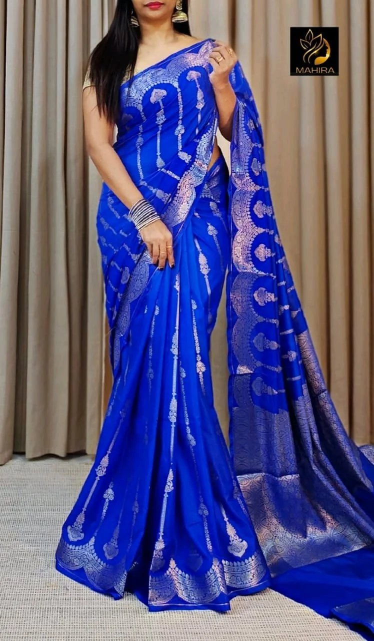 Premium Banarasi Semi Georgette Silk Saree 3