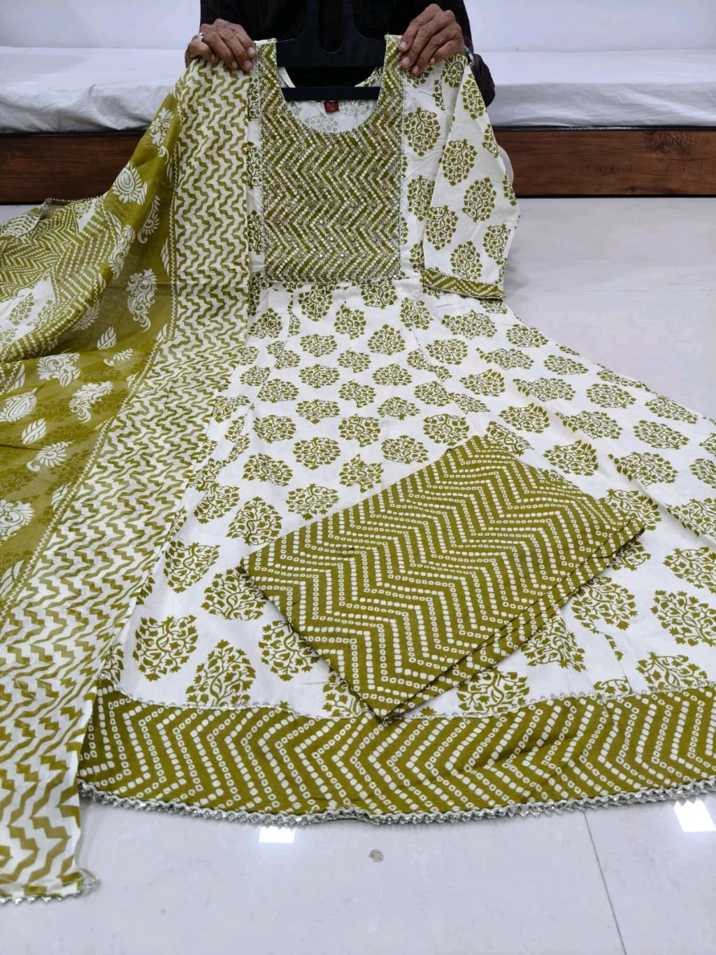 Pure Cotton Anarkali Kurta Set with Dupatta thumbnail 3