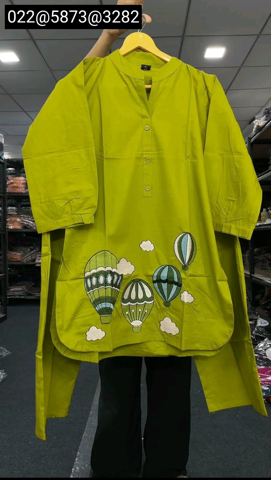 Hot Air Balloon Embroidered Kurta Palazzo Set 9