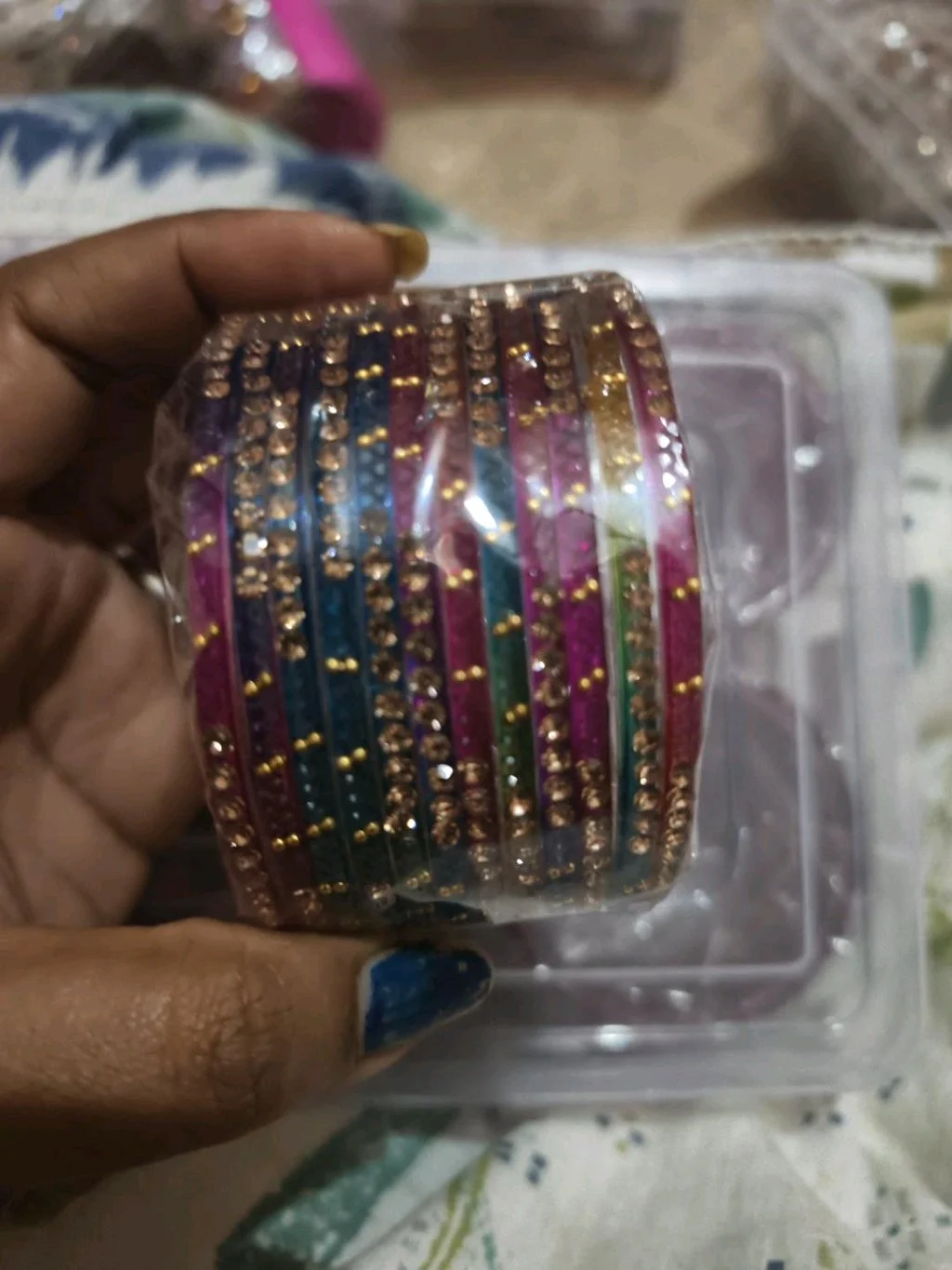 Maroon Stone Studded Bangles Set 3