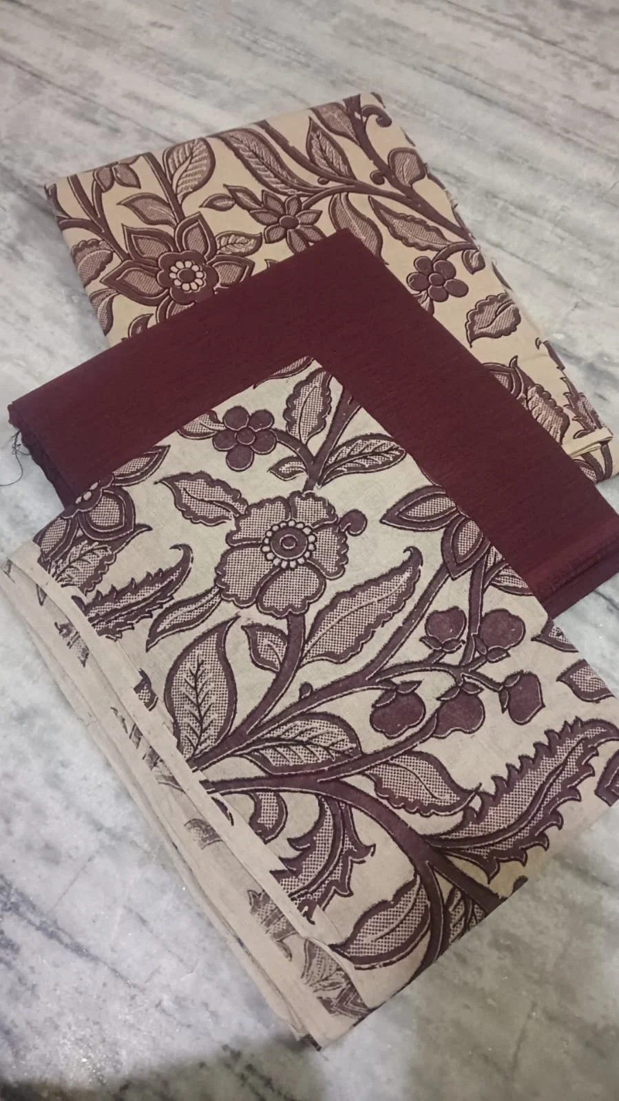 kalamkari cotton dress material thumbnail 2