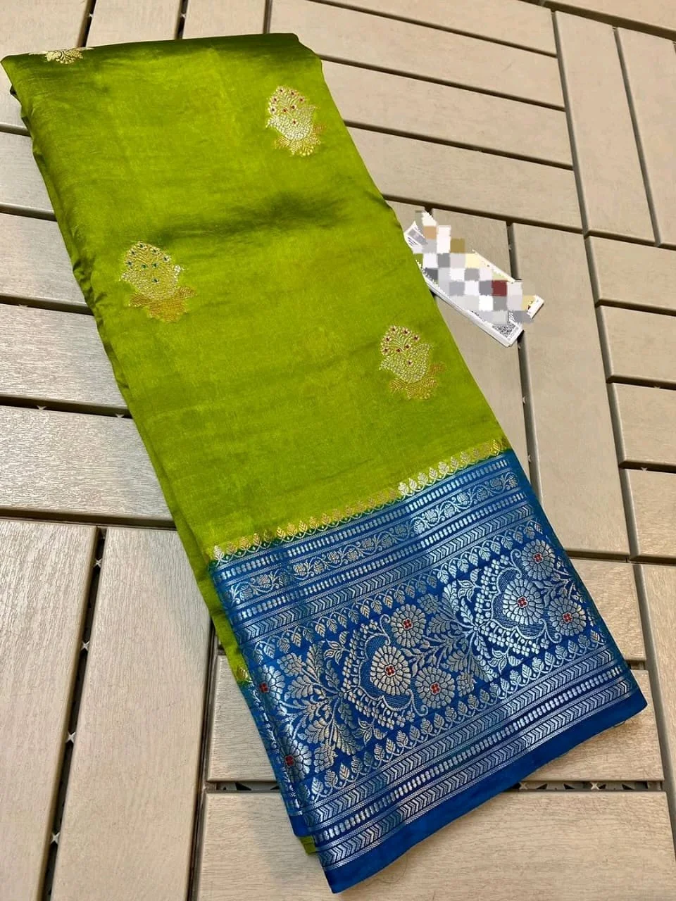 Semi Raw Mango Sarees With Zari Border thumbnail 4