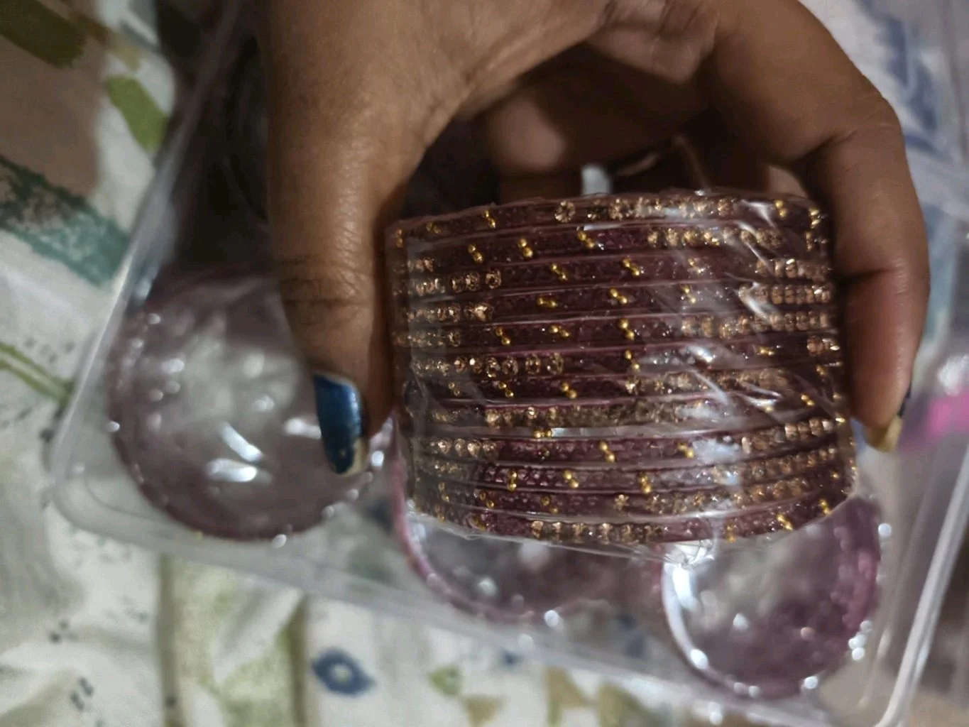Maroon Stone Studded Bangles Set 4