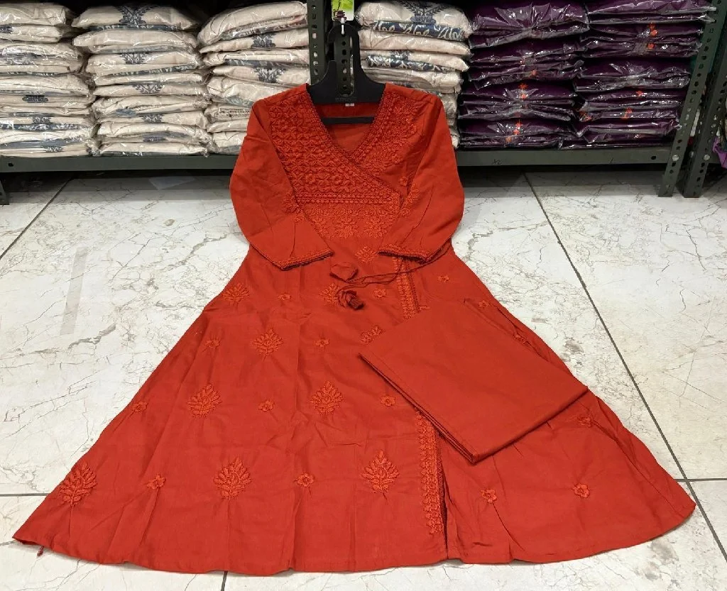 Embroidered Angrakha Kurta Set 4