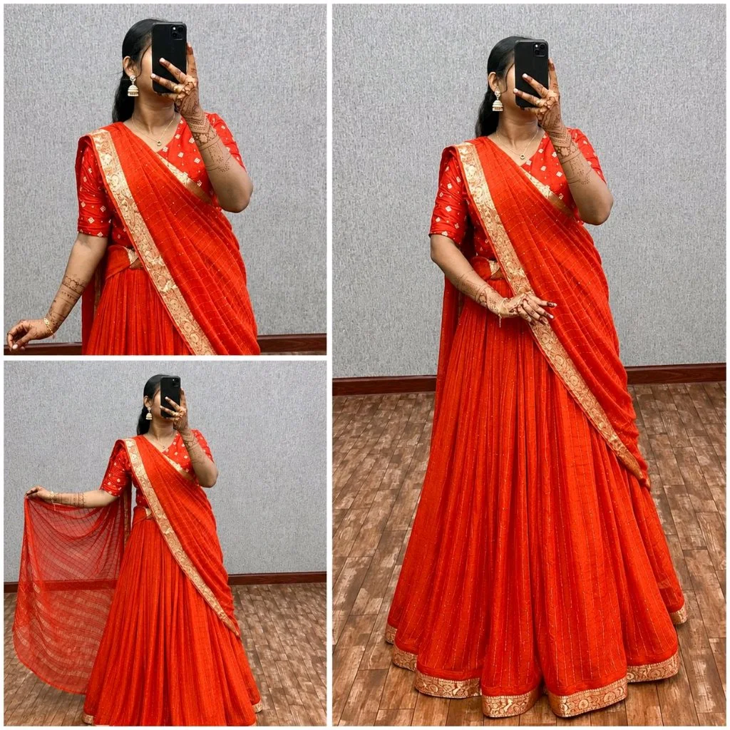Pure Vintage Viscose Zari Woven Lehenga Choli Set thumbnail 5