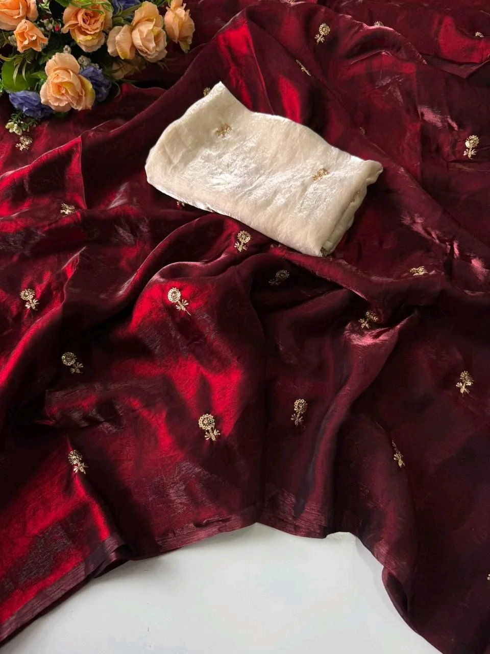 Satin Duel Shade Sarees 8