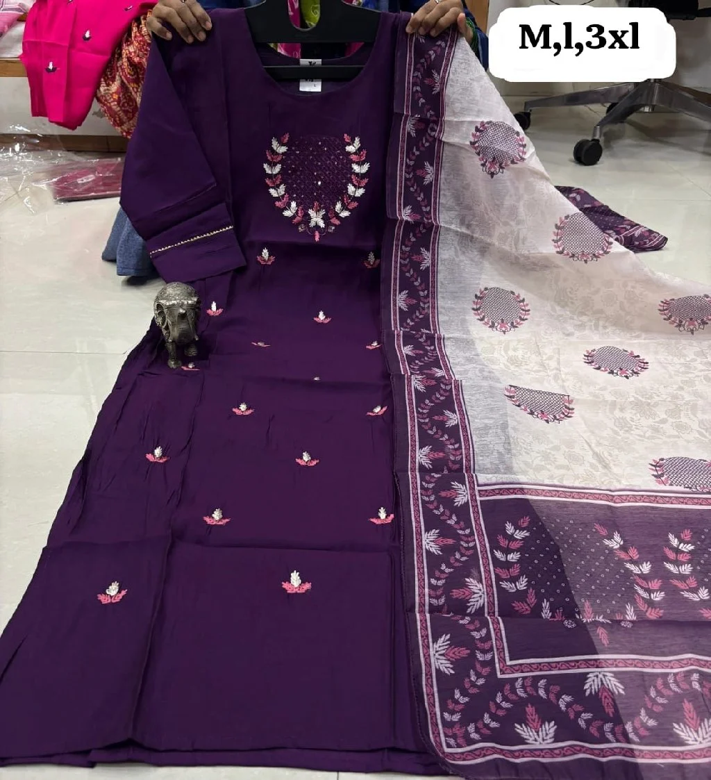 Kurta with Printed Dupatta thumbnail 5