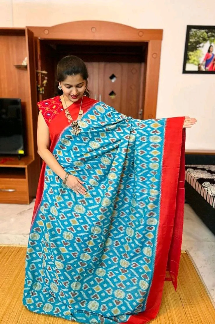 Lenin Saree With Ikkat Pattern 3