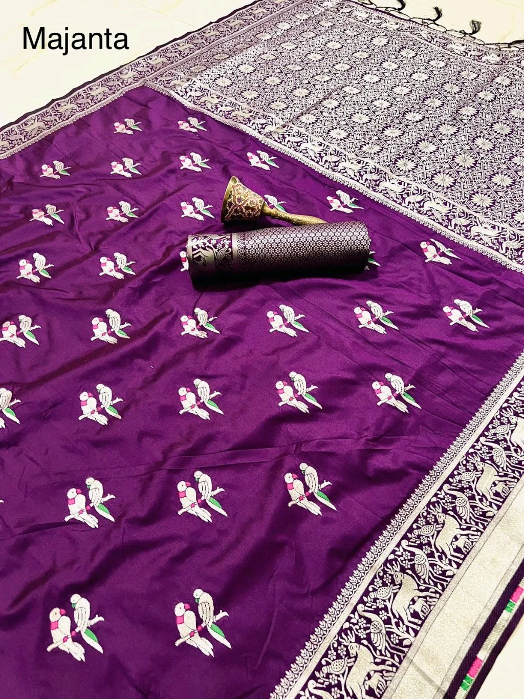 Pure Silk Saree With Zari Border thumbnail 8
