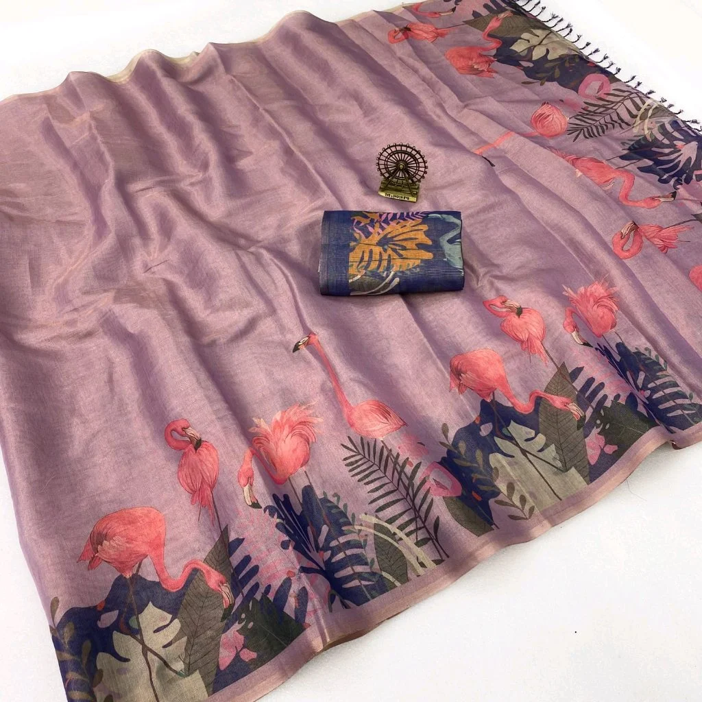 Tissue Silk Digital Prin Saree thumbnail 8