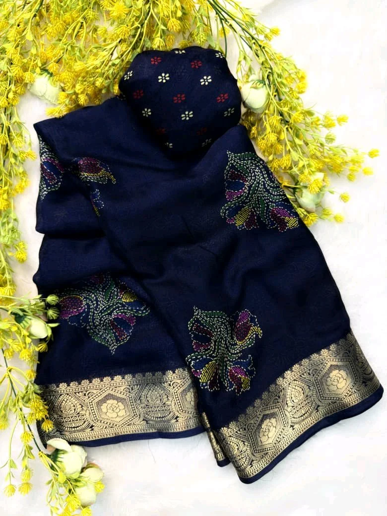 Ajrakh Designer Saree 6
