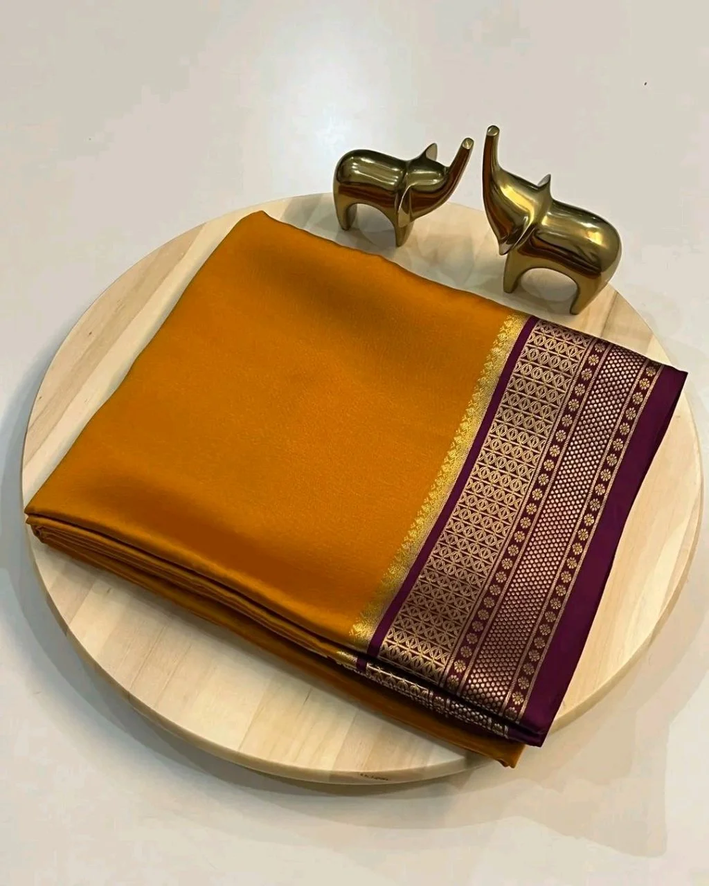 SEMI MYSORE CREPE SAREE 8