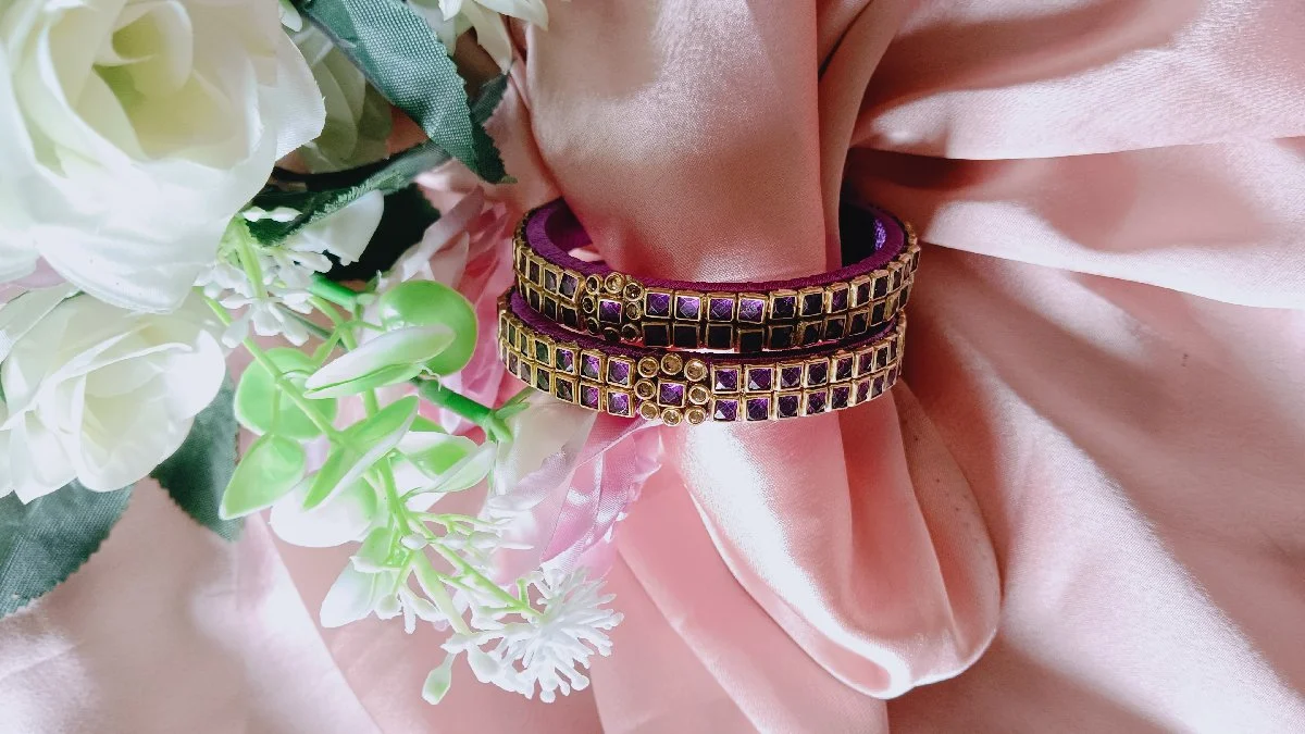 Royal Purple Silk Thread Bangles (Handmade) thumbnail 3