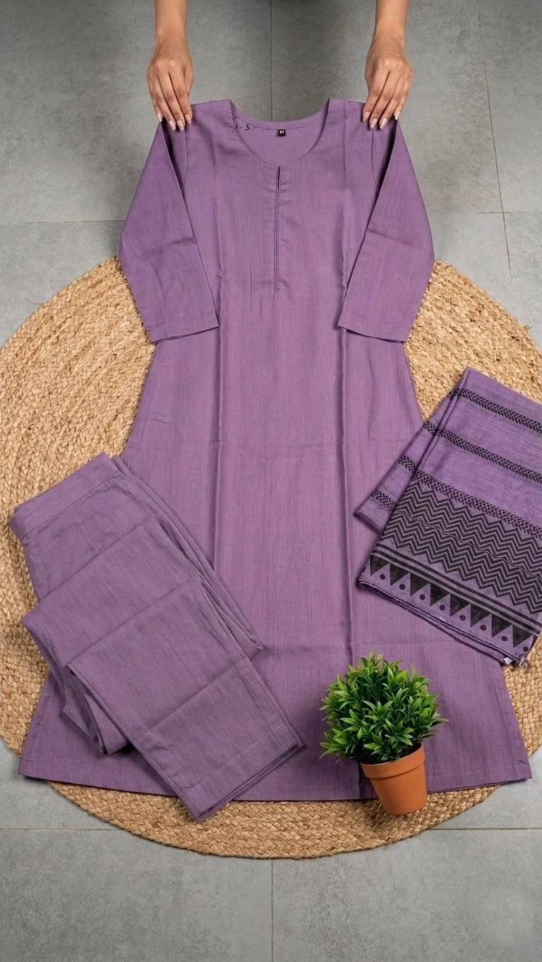 3-piece Kurta Set with Floral Dupatta thumbnail 9