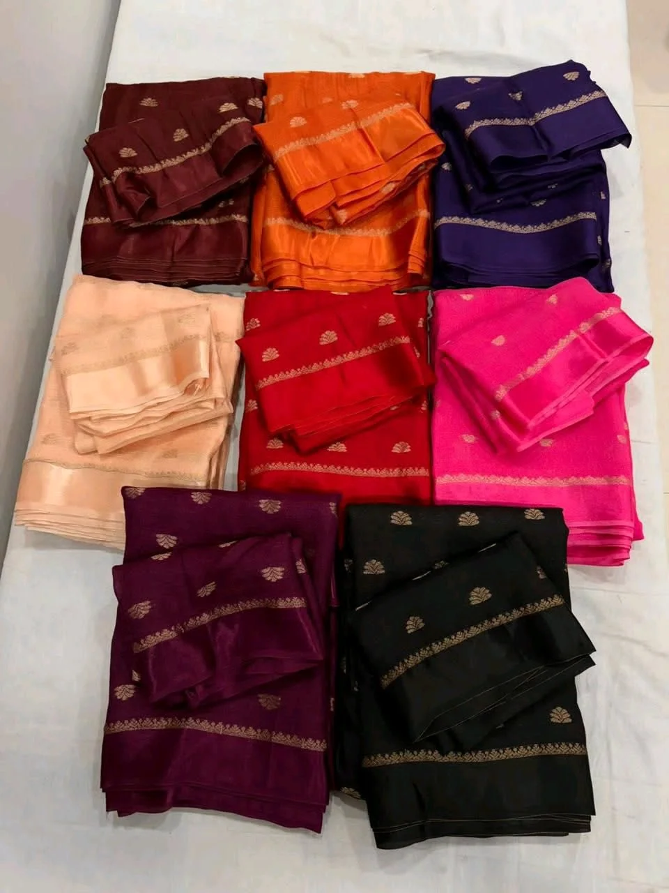Viscose Saree with Gold Zari Motifs and Border 10
