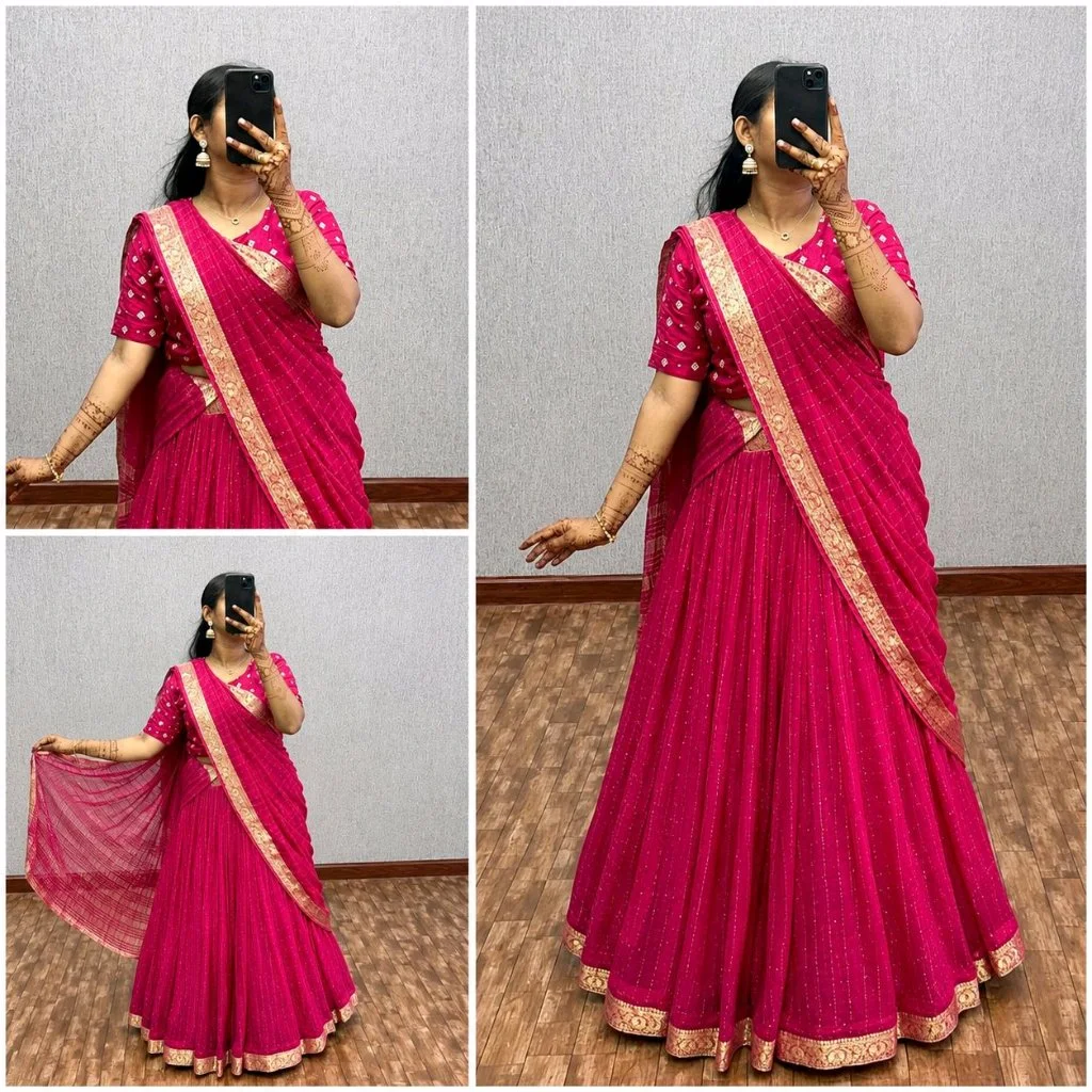 Pure Vintage Viscose Zari Woven Lehenga Choli Set thumbnail 7