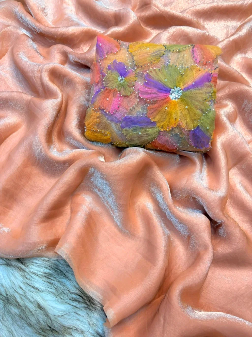 Soft Fancy Satin Silk Saree 2
