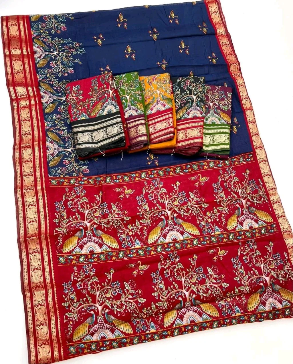 Viscose Silk Kalamkari Print Sarees thumbnail 10